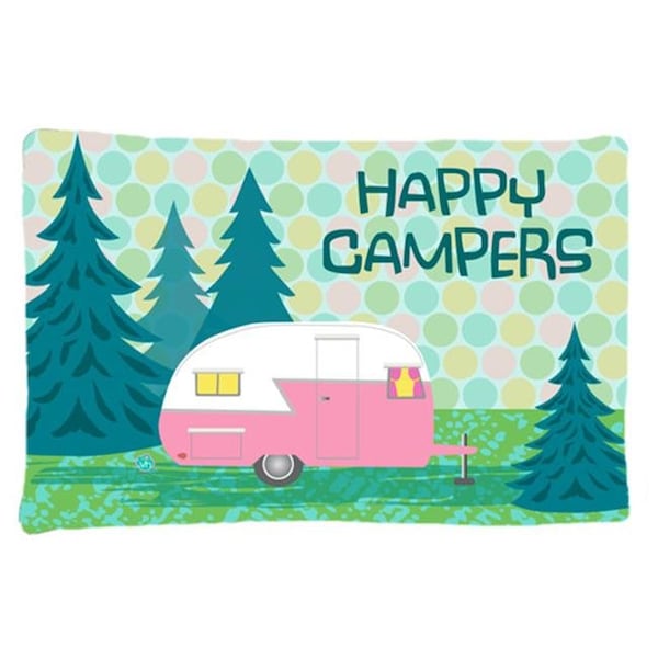 Carolines Treasures Carolines Treasures VHA3004PILLOWCASE Happy Campers Glamping Trailer Fabric Standard Pillowcase VHA3004PILLOWCASE - main